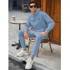 imageJMIERR Mens 2 Piece Jacquard Sweatsuit Outfits Hoodie Sweatshirt ampamp Joggers Sweatpants Set TracksuitLight Blue