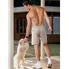 imageJMIERR Mens Athletic Shorts Knit 4 Way Stretch Short with Zipper Pockets Running Workout Sports Gym Lightweight 7quot ShortsKhaki