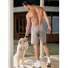 imageJMIERR Mens Athletic Shorts Knit 4 Way Stretch Short with Zipper Pockets Running Workout Sports Gym Lightweight 7quot ShortsLight Brown
