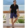 imageJMIERR Mens Casual Button Down Shirts Short Sleeve Textured Summer Beach Shirt Cuban Vacation Shirts with PocketBlack