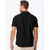 imageJMIERR Mens Casual Button Down Shirts Short Sleeve Textured Summer Beach Shirt Cuban Vacation Shirts with PocketBlack