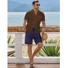 imageJMIERR Mens Casual Button Down Shirts Short Sleeve Textured Summer Beach Shirt Cuban Vacation Shirts with PocketCoffee