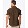 imageJMIERR Mens Casual Button Down Shirts Short Sleeve Textured Summer Beach Shirt Cuban Vacation Shirts with PocketCoffee