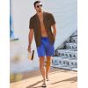 imageJMIERR Mens Casual Button Down Shirts Short Sleeve Textured Summer Beach Shirt Cuban Vacation Shirts with PocketCoffee