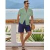 imageJMIERR Mens Casual Button Down Shirts Short Sleeve Textured Summer Beach Shirt Cuban Vacation Shirts with PocketGrass Green