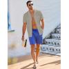 imageJMIERR Mens Casual Button Down Shirts Short Sleeve Textured Summer Beach Shirt Cuban Vacation Shirts with PocketGray