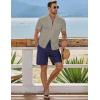 imageJMIERR Mens Casual Button Down Shirts Short Sleeve Textured Summer Beach Shirt Cuban Vacation Shirts with PocketGray