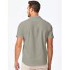 imageJMIERR Mens Casual Button Down Shirts Short Sleeve Textured Summer Beach Shirt Cuban Vacation Shirts with PocketGray