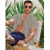 imageJMIERR Mens Casual Button Down Shirts Short Sleeve Textured Summer Beach Shirt Cuban Vacation Shirts with PocketGray