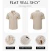 imageJMIERR Mens Casual Button Down Shirts Short Sleeve Textured Summer Beach Shirt Cuban Vacation Shirts with PocketKhaki