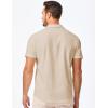 imageJMIERR Mens Casual Button Down Shirts Short Sleeve Textured Summer Beach Shirt Cuban Vacation Shirts with PocketKhaki