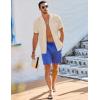 imageJMIERR Mens Casual Button Down Shirts Short Sleeve Textured Summer Beach Shirt Cuban Vacation Shirts with PocketKhaki
