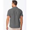 imageJMIERR Mens Casual Button Down Shirts Short Sleeve Textured Summer Beach Shirt Cuban Vacation Shirts with PocketLight Gray