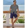 imageJMIERR Mens Casual Button Down Shirts Short Sleeve Textured Summer Beach Shirt Cuban Vacation Shirts with PocketLight Gray