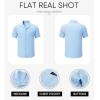 imageJMIERR Mens Casual Button Down Shirts Short Sleeve Textured Summer Beach Shirt Cuban Vacation Shirts with PocketSky Blue