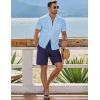 imageJMIERR Mens Casual Button Down Shirts Short Sleeve Textured Summer Beach Shirt Cuban Vacation Shirts with PocketSky Blue