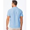 imageJMIERR Mens Casual Button Down Shirts Short Sleeve Textured Summer Beach Shirt Cuban Vacation Shirts with PocketSky Blue