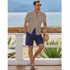 imageJMIERR Mens Casual Button Down Shirts Short Sleeve Textured Summer Beach Shirt Cuban Vacation Shirts with PocketSmoke Gray