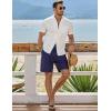 imageJMIERR Mens Casual Button Down Shirts Short Sleeve Textured Summer Beach Shirt Cuban Vacation Shirts with PocketWhite