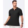 imageJMIERR Mens Casual Polo Shirt Short Sleeve Classic Fit Knit T Shirt Golf Shirts with Zipper0 Black