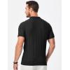 imageJMIERR Mens Casual Polo Shirt Short Sleeve Classic Fit Knit T Shirt Golf Shirts with Zipper0 Black