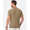 imageJMIERR Mens Casual Polo Shirt Short Sleeve Classic Fit Knit T Shirt Golf Shirts with ZipperA Dark Beige