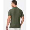 imageJMIERR Mens Casual Polo Shirt Short Sleeve Classic Fit Knit T Shirt Golf Shirts with ZipperA Green