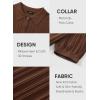 imageJMIERR Mens Casual Polo Shirt Short Sleeve Classic Fit Knit T Shirt Golf Shirts with ZipperC Brown