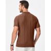 imageJMIERR Mens Casual Polo Shirt Short Sleeve Classic Fit Knit T Shirt Golf Shirts with ZipperC Brown