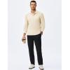 imageJMIERR Mens Casual Polo Shirt Summer Short Sleeve Vacation Button Beach Knit Stretchy Golf ShirtsLong Sleeve  Beige