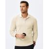 imageJMIERR Mens Casual Polo Shirt Summer Short Sleeve Vacation Button Beach Knit Stretchy Golf ShirtsLong Sleeve  Beige