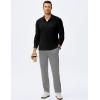 imageJMIERR Mens Casual Polo Shirt Summer Short Sleeve Vacation Button Beach Knit Stretchy Golf ShirtsLong Sleeve  Black