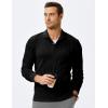 imageJMIERR Mens Casual Polo Shirt Summer Short Sleeve Vacation Button Beach Knit Stretchy Golf ShirtsLong Sleeve  Black