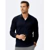 imageJMIERR Mens Casual Polo Shirt Summer Short Sleeve Vacation Button Beach Knit Stretchy Golf ShirtsLong Sleeve  Blue