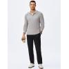 imageJMIERR Mens Casual Polo Shirt Summer Short Sleeve Vacation Button Beach Knit Stretchy Golf ShirtsLong Sleeve  Grey
