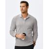 imageJMIERR Mens Casual Polo Shirt Summer Short Sleeve Vacation Button Beach Knit Stretchy Golf ShirtsLong Sleeve  Grey