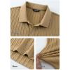 imageJMIERR Mens Casual Polo Shirt Summer Short Sleeve Vacation Button Beach Knit Stretchy Golf ShirtsLong Sleeve  Khaki