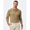 imageJMIERR Mens Casual Polo Shirt Summer Short Sleeve Vacation Button Beach Knit Stretchy Golf ShirtsLong Sleeve  Khaki