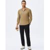 imageJMIERR Mens Casual Polo Shirt Summer Short Sleeve Vacation Button Beach Knit Stretchy Golf ShirtsLong Sleeve  Khaki