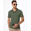 imageJMIERR Mens Casual Polo Shirts Classic Button Basic Short Sleeve Cotton Pique Polo Shirt Stylish Golf TopsArmy Green