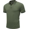 imageJMIERR Mens Casual Polo Shirts Classic Button Basic Short Sleeve Cotton Pique Polo Shirt Stylish Golf TopsArmy Green