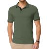 imageJMIERR Mens Casual Polo Shirts Classic Button Basic Short Sleeve Cotton Pique Polo Shirt Stylish Golf TopsArmy Green