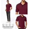 imageJMIERR Mens Casual Polo Shirts Classic Button Basic Short Sleeve Cotton Pique Polo Shirt Stylish Golf TopsRed