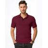 imageJMIERR Mens Casual Polo Shirts Classic Button Basic Short Sleeve Cotton Pique Polo Shirt Stylish Golf TopsRed