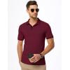 imageJMIERR Mens Casual Polo Shirts Classic Button Basic Short Sleeve Cotton Pique Polo Shirt Stylish Golf TopsRed