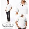 imageJMIERR Mens Casual Polo Shirts Classic Button Basic Short Sleeve Cotton Pique Polo Shirt Stylish Golf TopsWhite