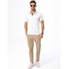 imageJMIERR Mens Casual Polo Shirts Classic Button Basic Short Sleeve Cotton Pique Polo Shirt Stylish Golf TopsWhite
