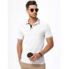 imageJMIERR Mens Casual Polo Shirts Classic Button Basic Short Sleeve Cotton Pique Polo Shirt Stylish Golf TopsWhite