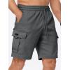 imageJMIERR Mens Casual Stretch Cargo Shorts Classic Drawstring Elastic Waist Summer Work Short with Multi Pockets02 Dark Grey