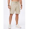 imageJMIERR Mens Casual Stretch Cargo Shorts Classic Drawstring Elastic Waist Summer Work Short with Multi PocketsApricot